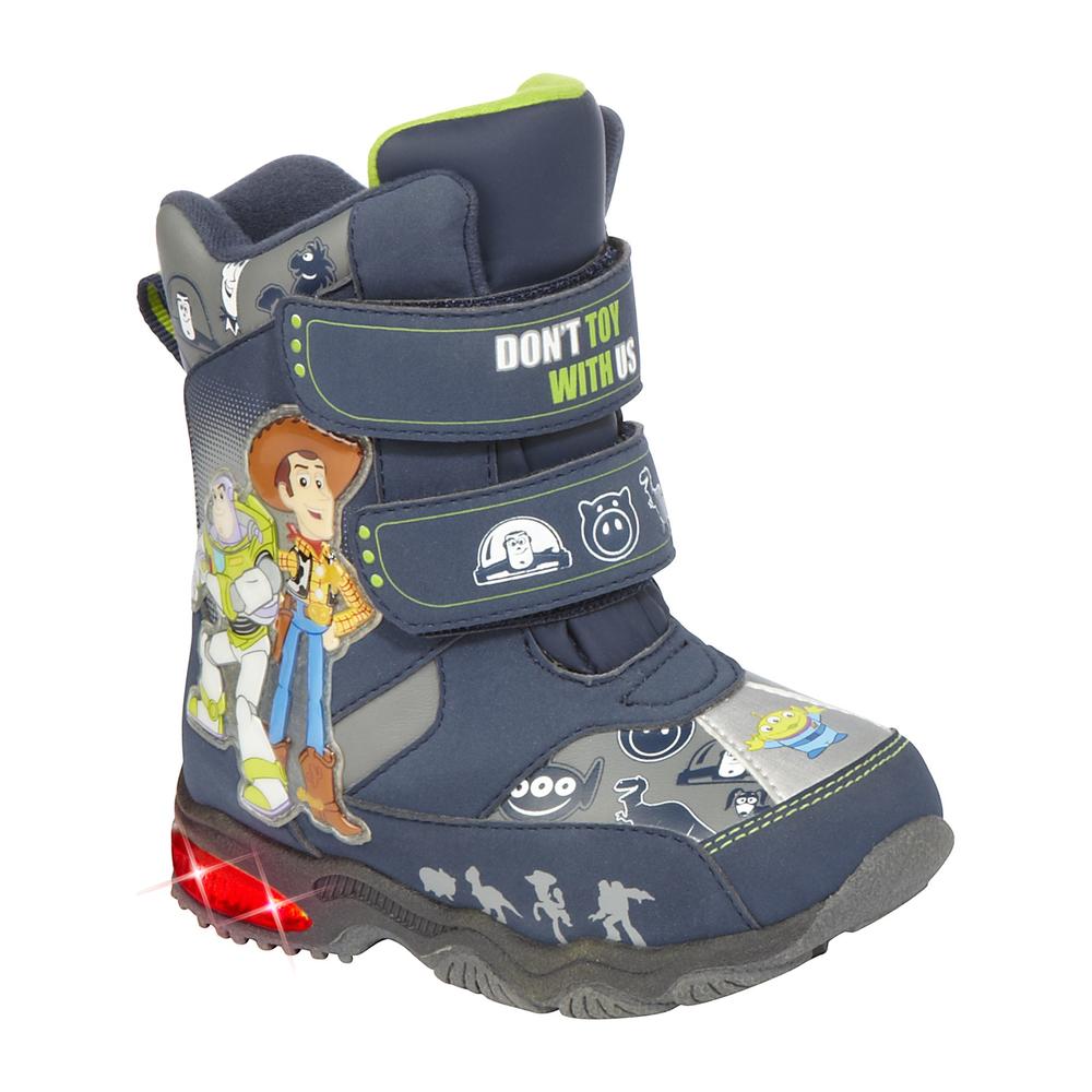 Disney Toddler Boys' Toy Story 3 Light Up Winter Boot - Navy