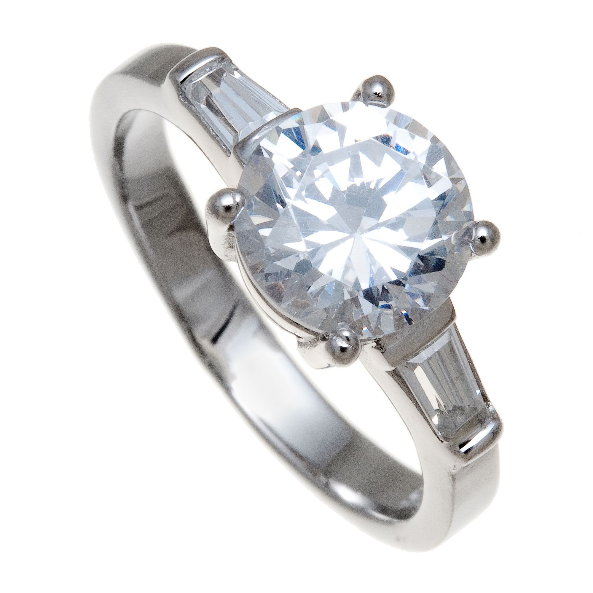 Sterling Silver and CZ Engagement Ring