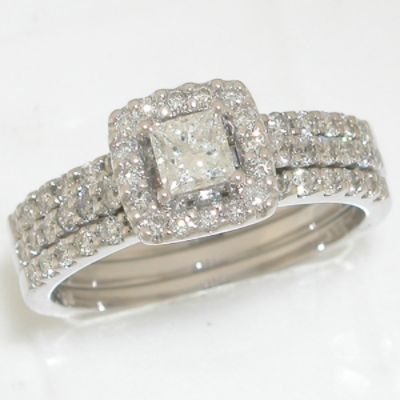 1 cttw Diamond Bridal Set in 14K WG
