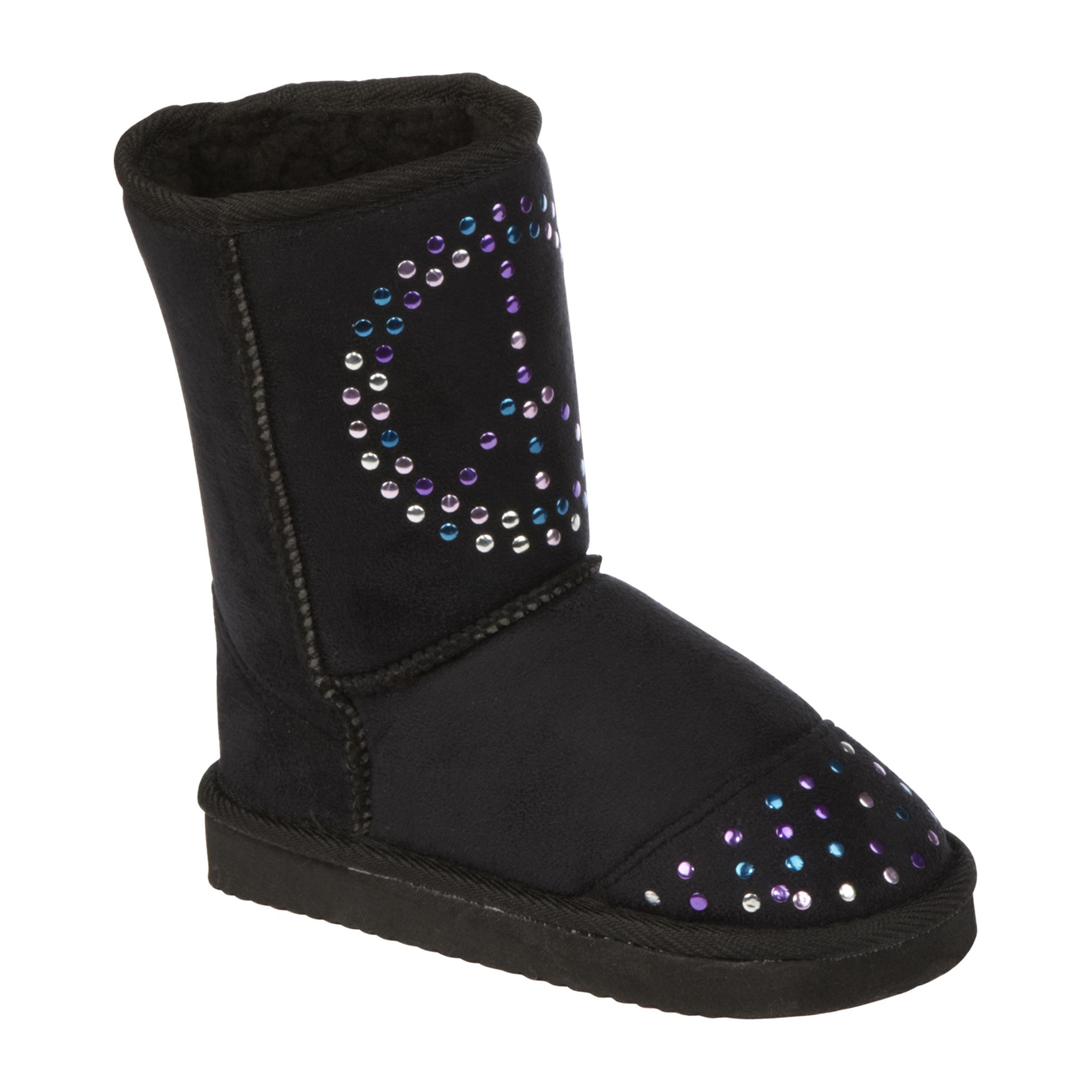 Blue Suede Shoes Girl&#39;s Ugenda Boot with Rhinestones &#45; Black