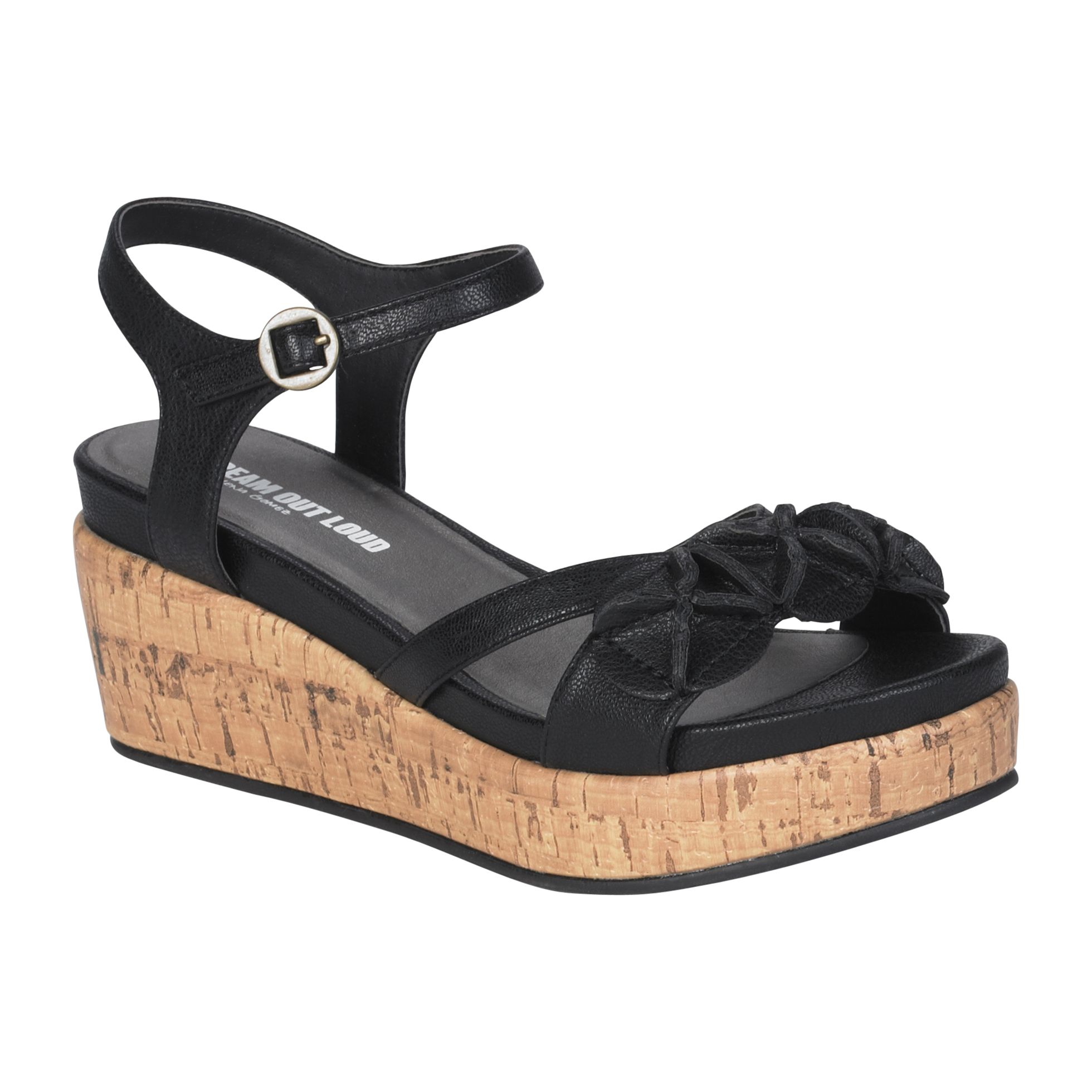 Dream Out Loud By Selena Gomez Women S Josie Cork Wedge Sandal Black Clothing Shoes Jewelry Shoes Women S Shoes Women S Sandals