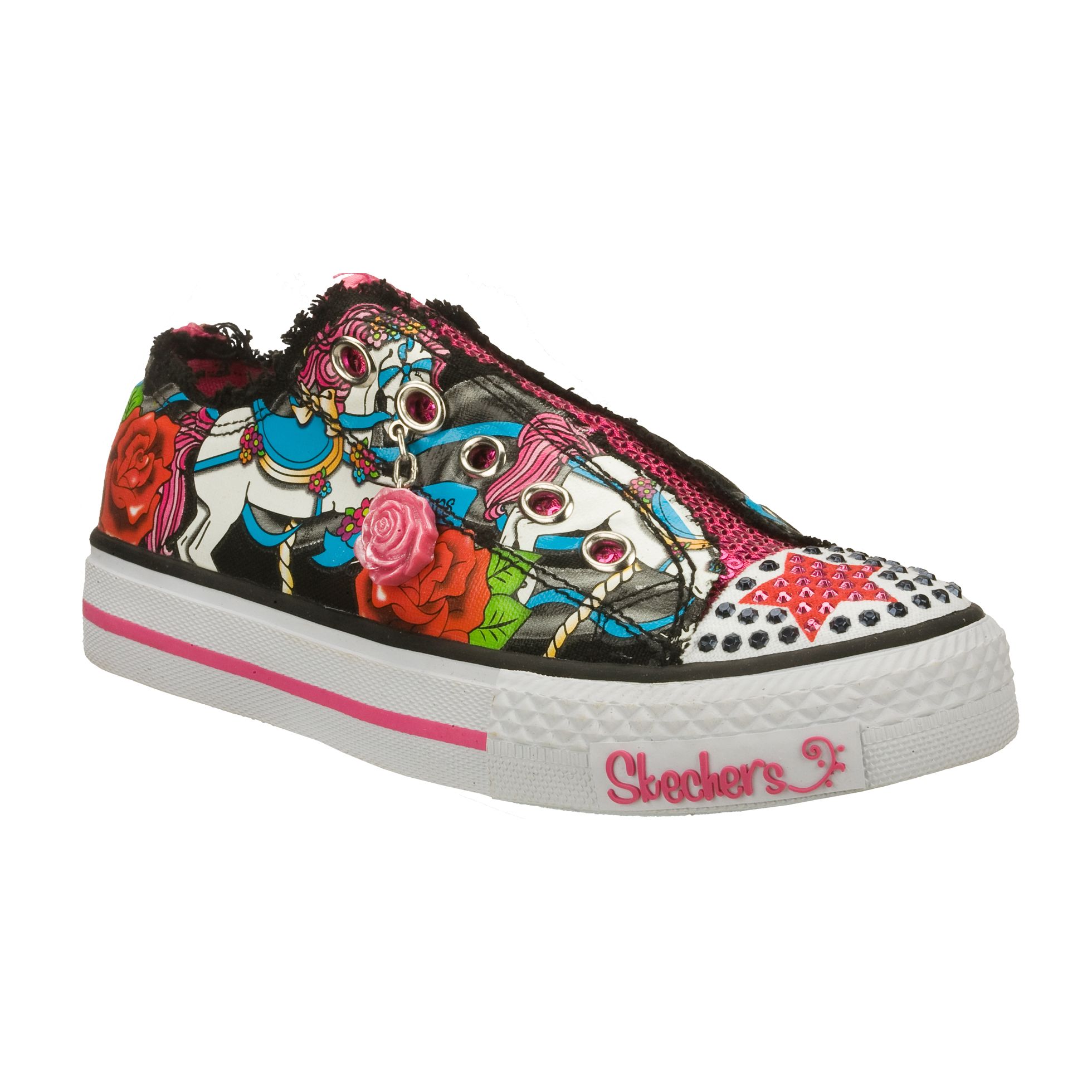 Youth Girl's Whimsical Tales Fashion Sneaker - Black/Multi