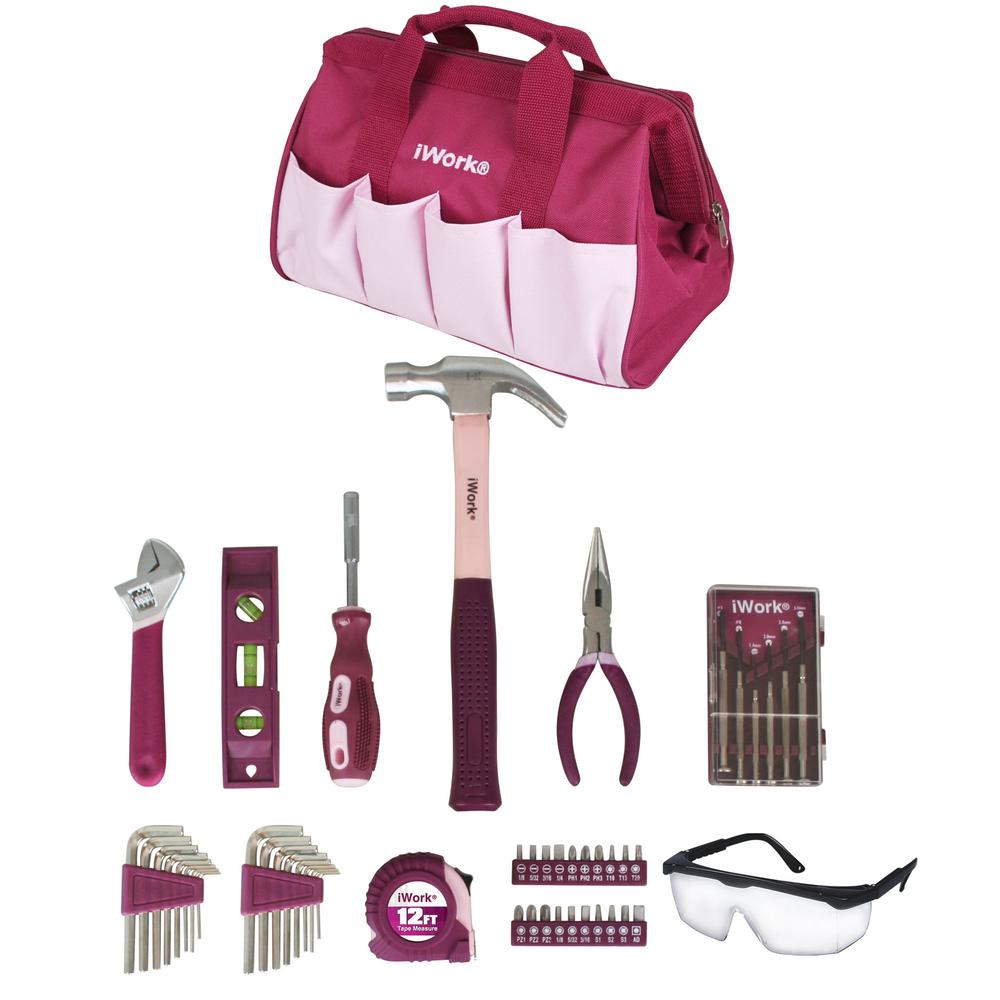 iWork 50 Piece Pink Home Tool Set
