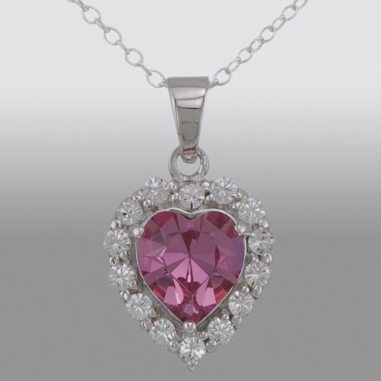 Enchanted Brilliance Swarovski Rose Crystal Heart Pendant, Pink Enchanted Brilliance Swarovski Rose Crystal Heart Pendant, Pink