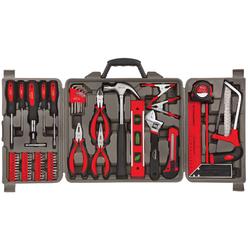 Apollo Precision Tools Apollo Tools DT0204 71 Piece Household Tool Kit with Most Reached for Hand Tools in Storage Case, Red