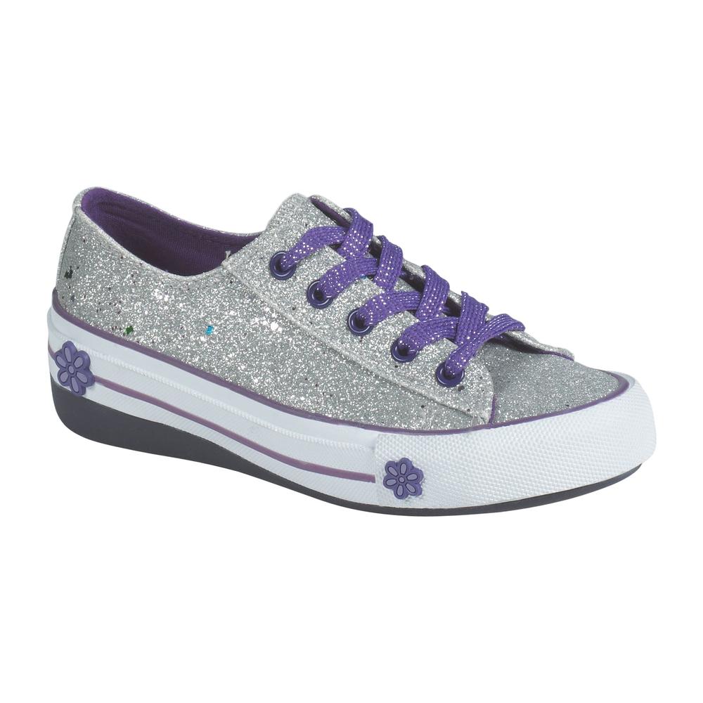 NSS Girl&#39;s Pacey2 Chrome Glitter On Wedge Heel &#45; Purple