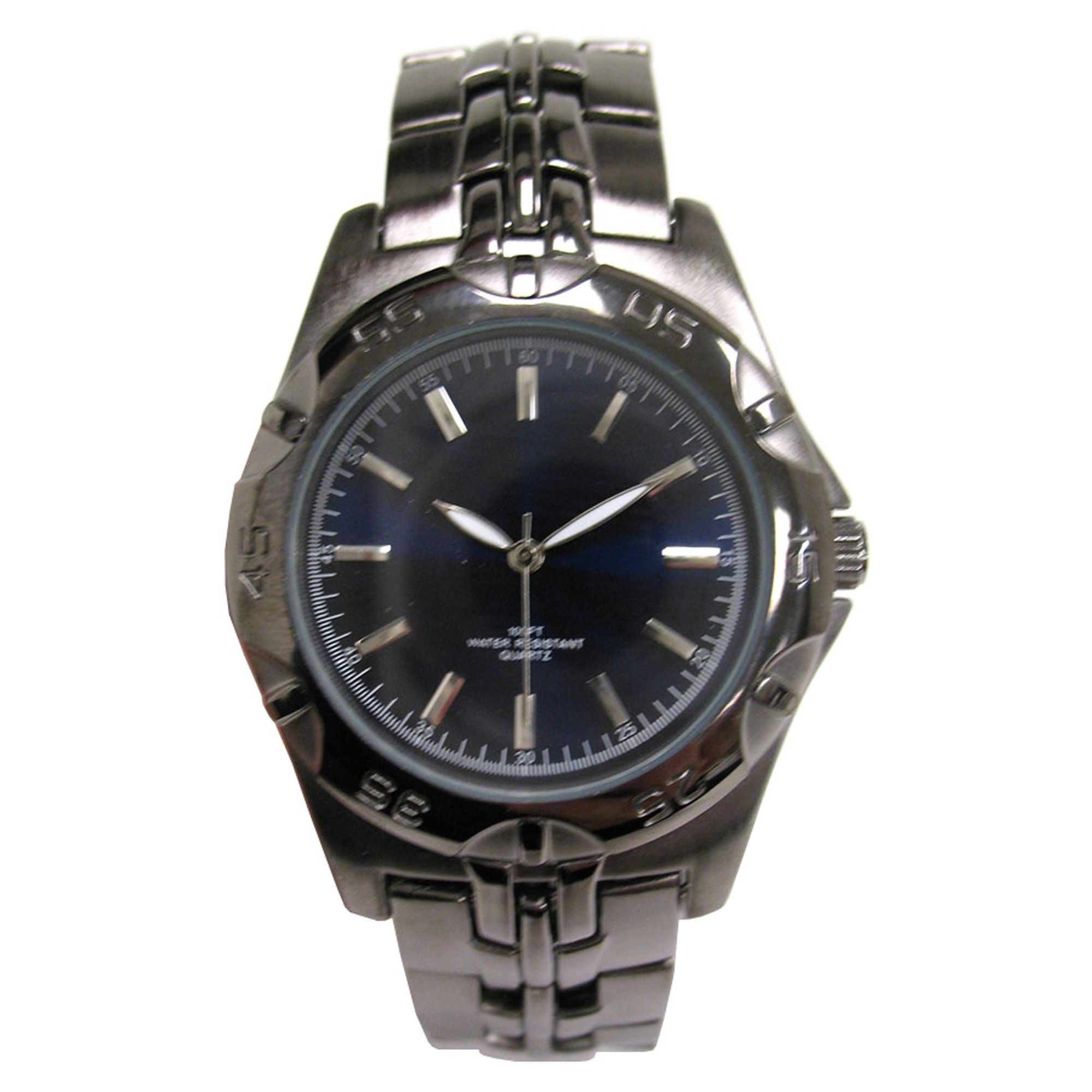 Blue Dial Watch with Silver Band Blue Dial Watch with Silver Band
