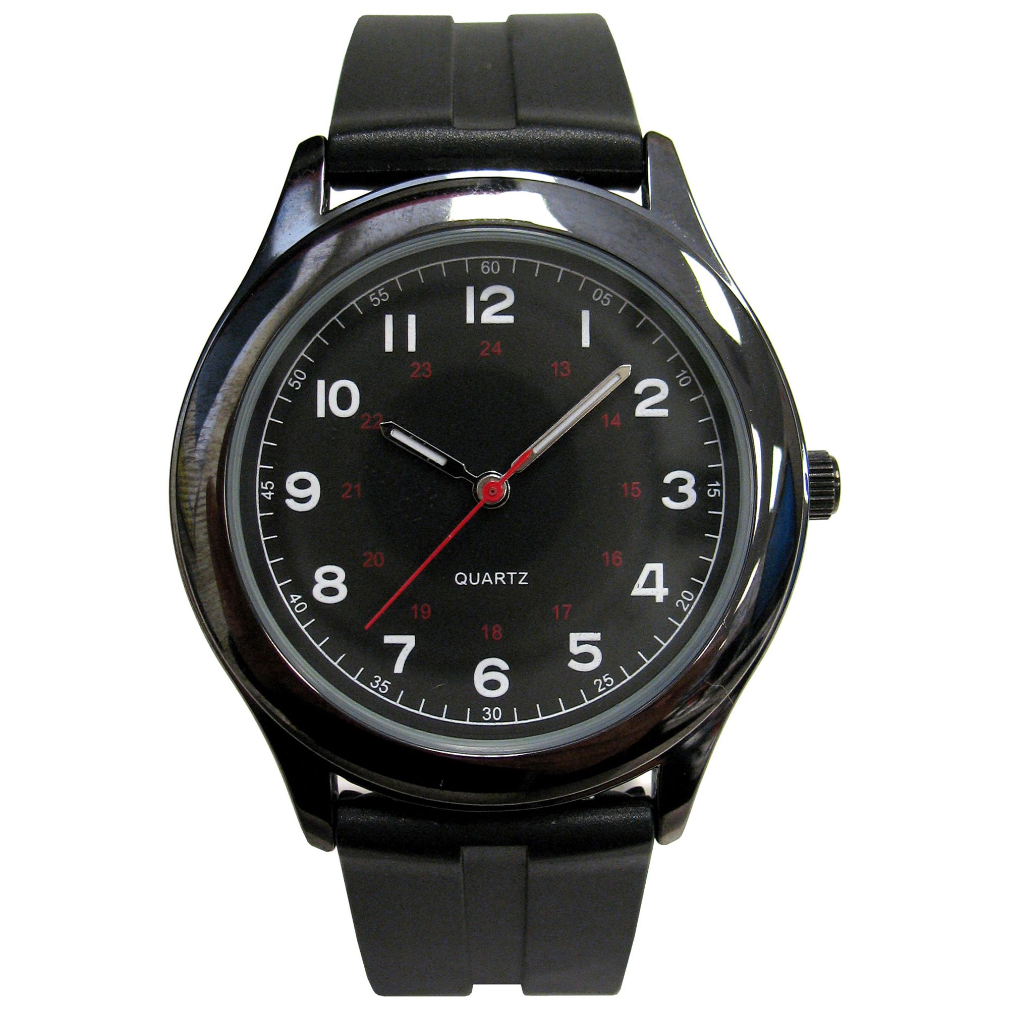 White Dial Watch with Black Band White Dial Watch with Black Band