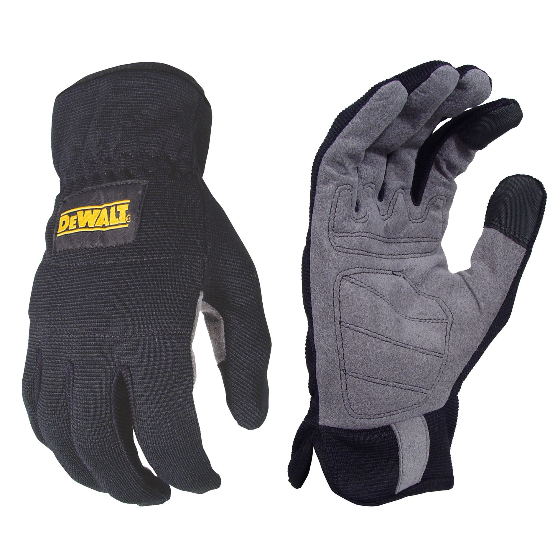 DeWalt RapidFit&#8482; Black Slip On Performance Work  Glove with Grey Synthetic Leather Palm &#8211; X-Large