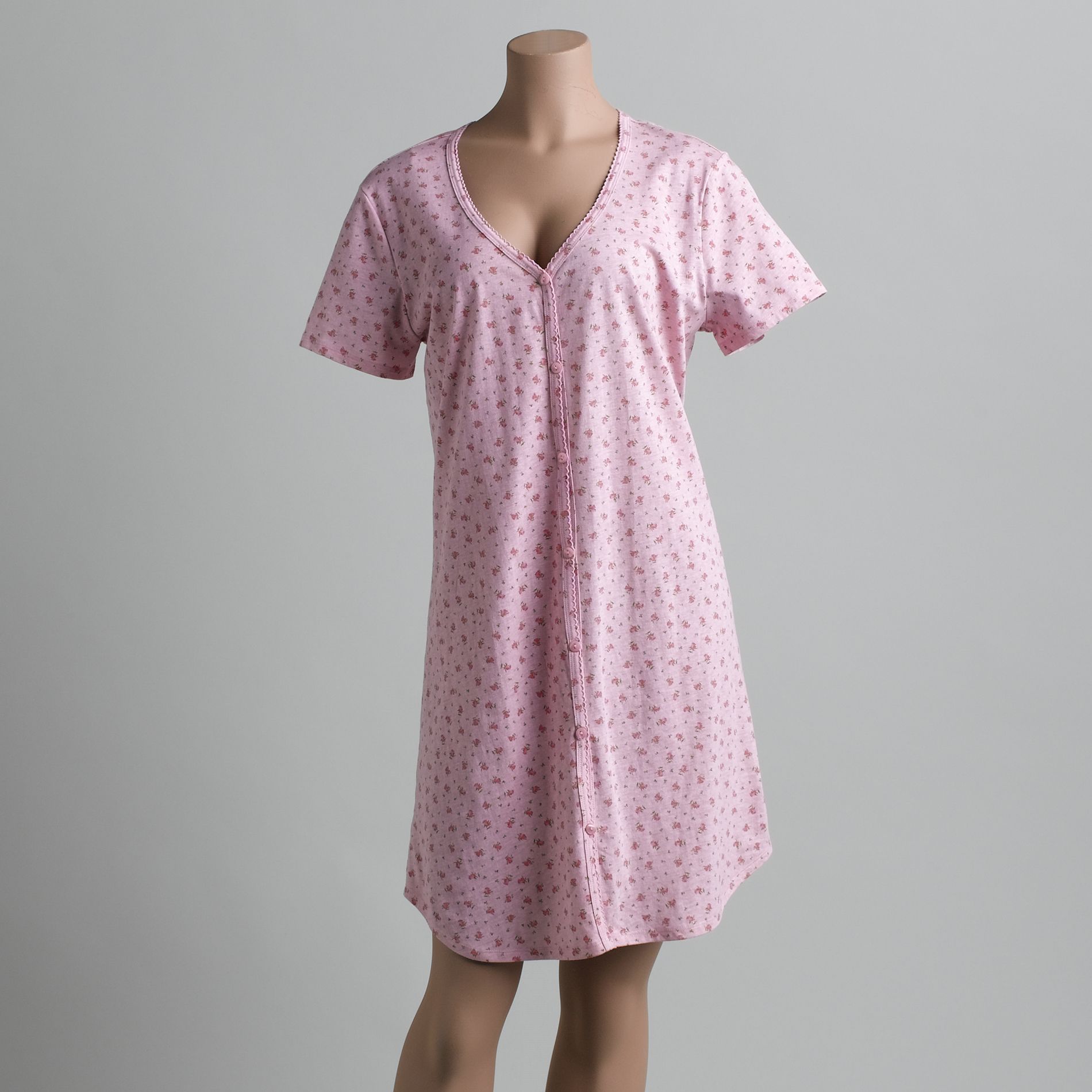 Pink K Women's Rose Pattern Sleep Shirt