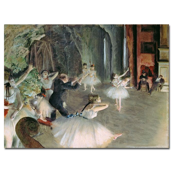 Trademark Global 18x24 inches Edgar Degas "The Rehearsal of the Ballet on Stage"