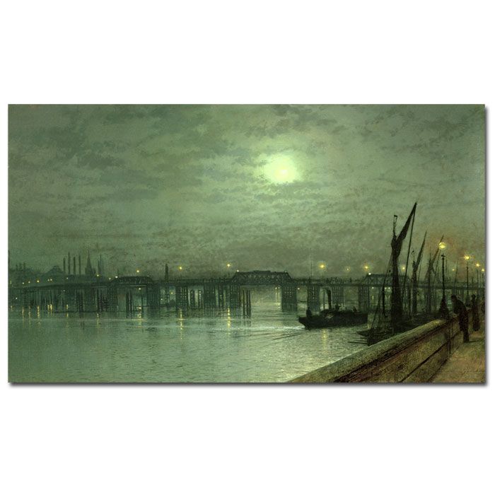 Trademark Global 14x24 inches John Grimshaw "Battersea Bridge by Moonlight"
