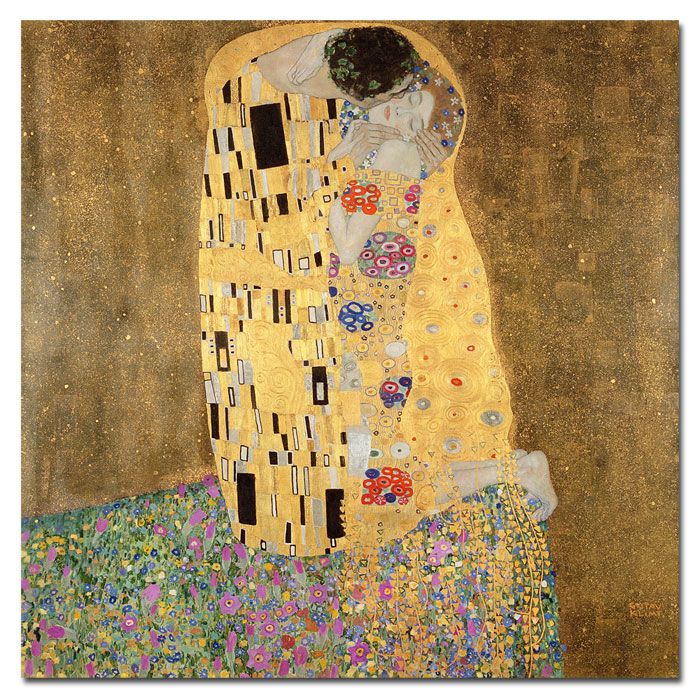 Trademark Global 24x24 inches Gustav Klimt "The Kiss 1907-8"