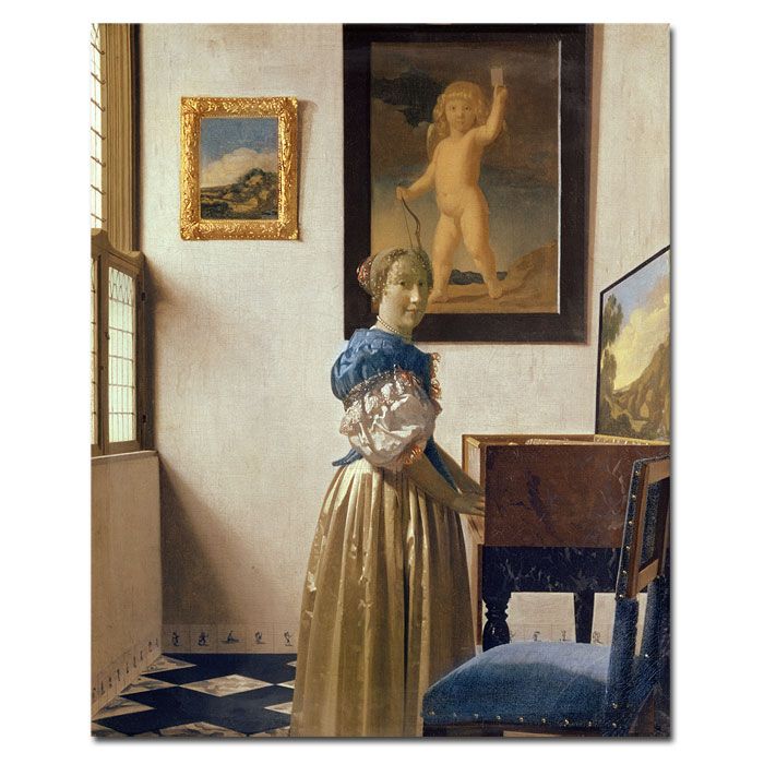 Trademark Global 26x32 inches Jan Vermeer "Lady Standing at the Virginal c1672-73"