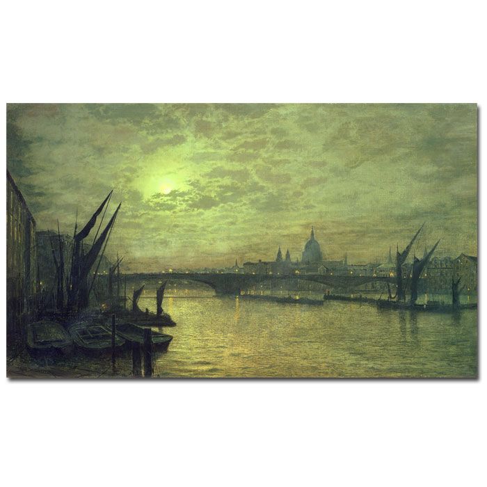 Trademark Global 18x32 inches John Grimshaw "The Thames by Moonlight 1884"