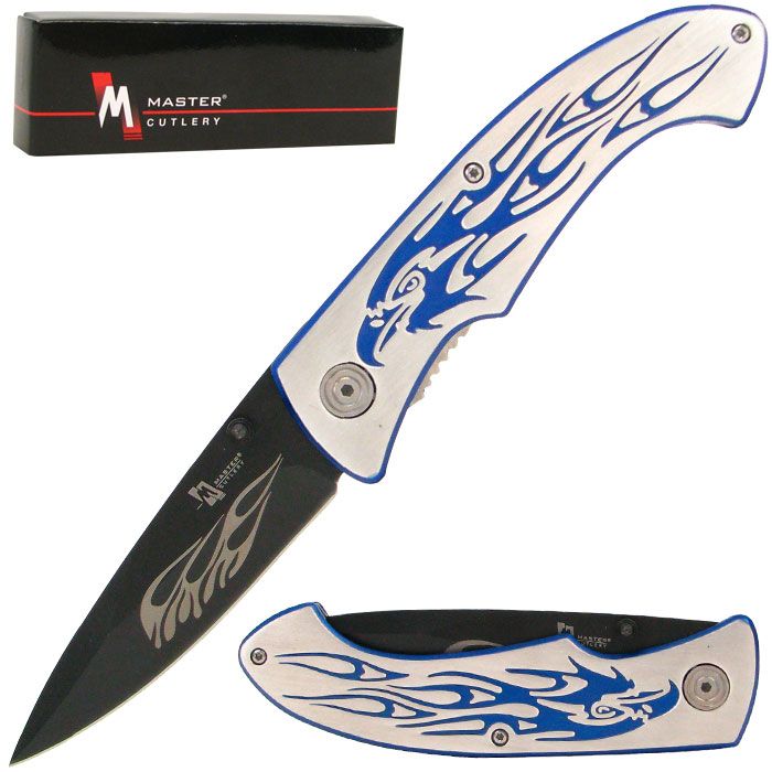 Trademark Engraved Eagle Handle Folding Pocket Knife Over 7.5 inches