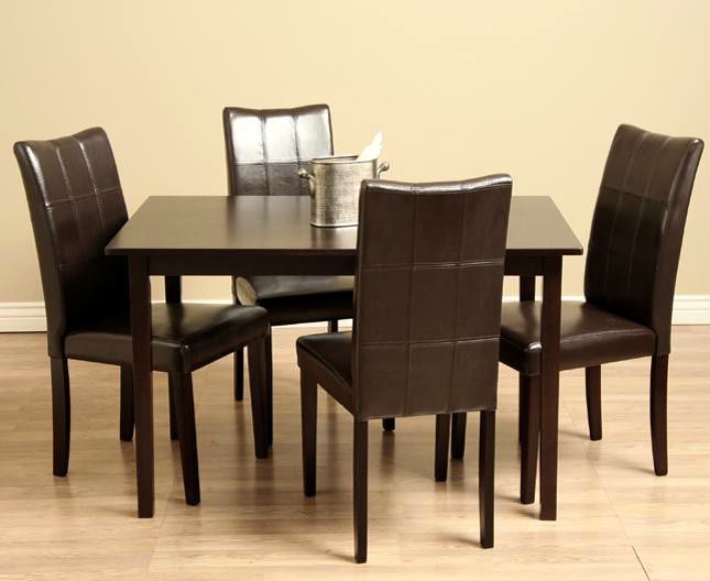 Eveleen Brown 5-piece Dining Table and Chair Set