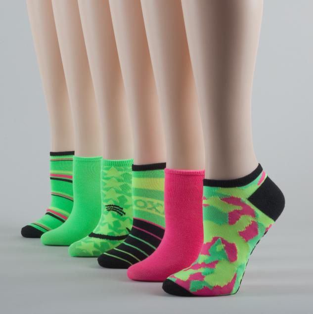 Joe Boxer Women&#8217;s Socks 6 Pack No Show Camo Print