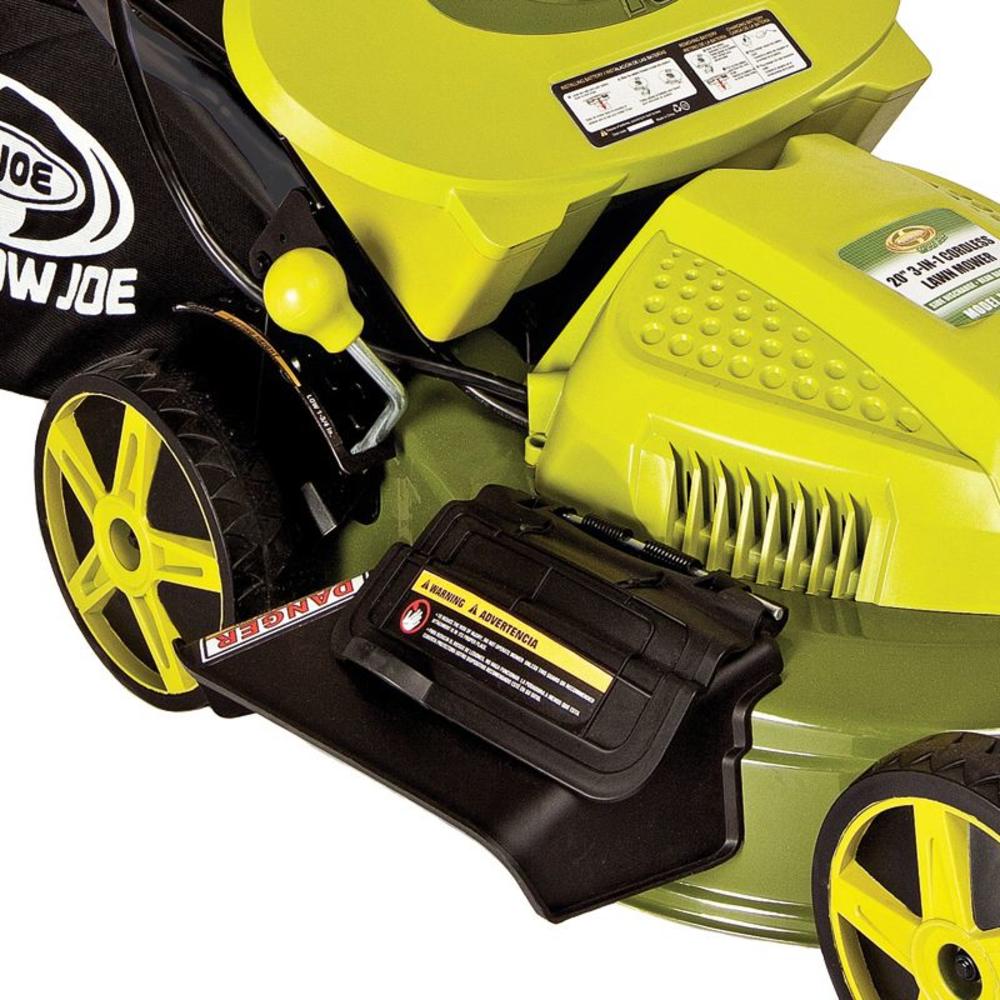 Sun Joe MJ408C Mow Joe  20-Inch 3-in-1 Cordless Lawn Mower with Side Discharge, Rear Bag, and Mulch