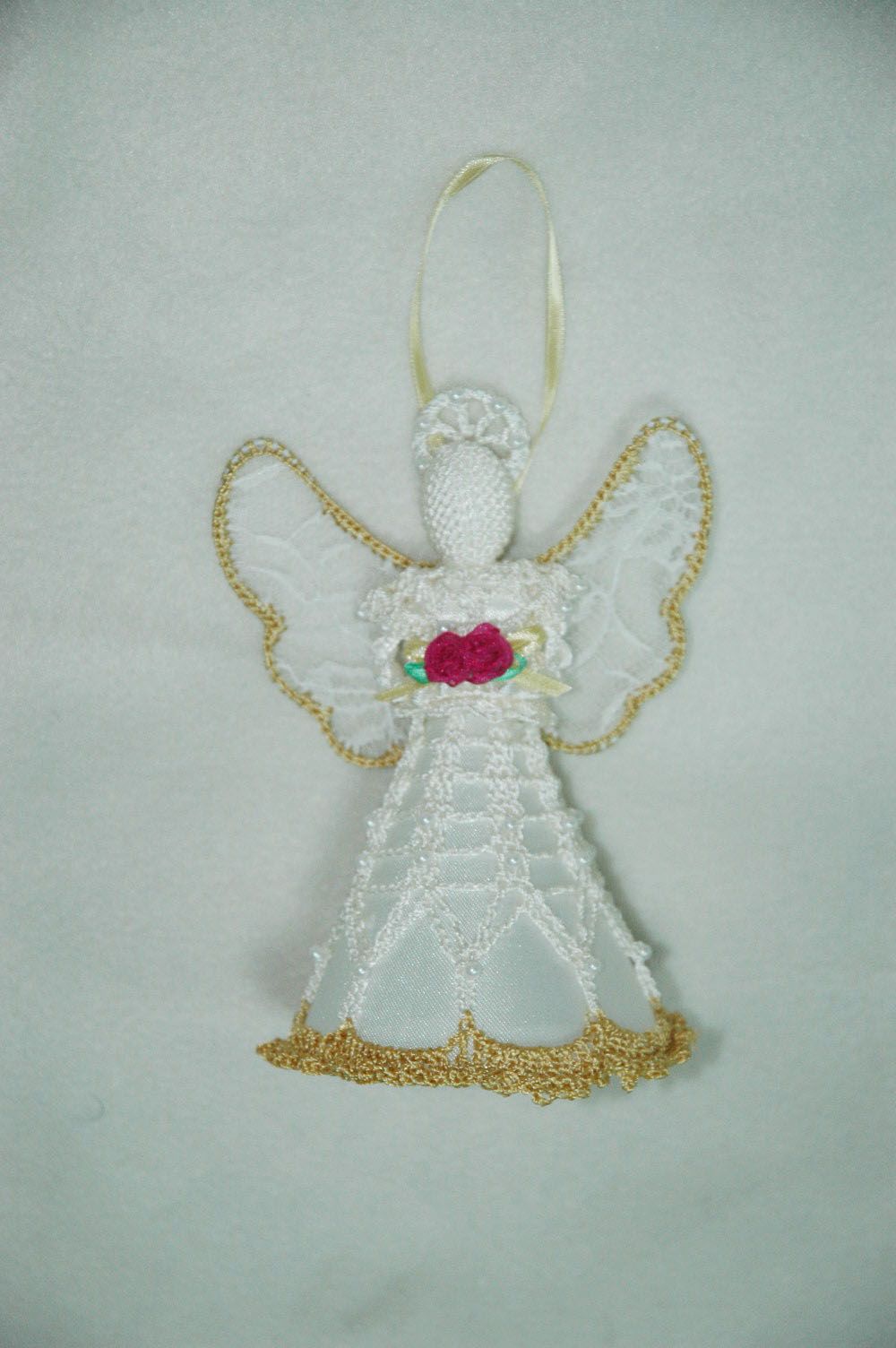 Jaclyn Smith Glimmer and Glisten 6in Crochet Angel Ornament