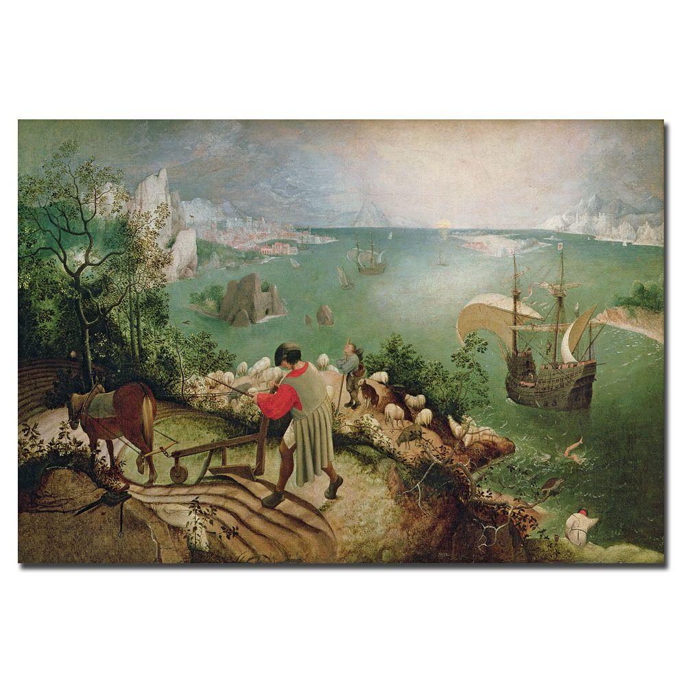 Trademark Global 30x47 inches Pieter Bruegel "Landscape with Fall Icarus 1555"