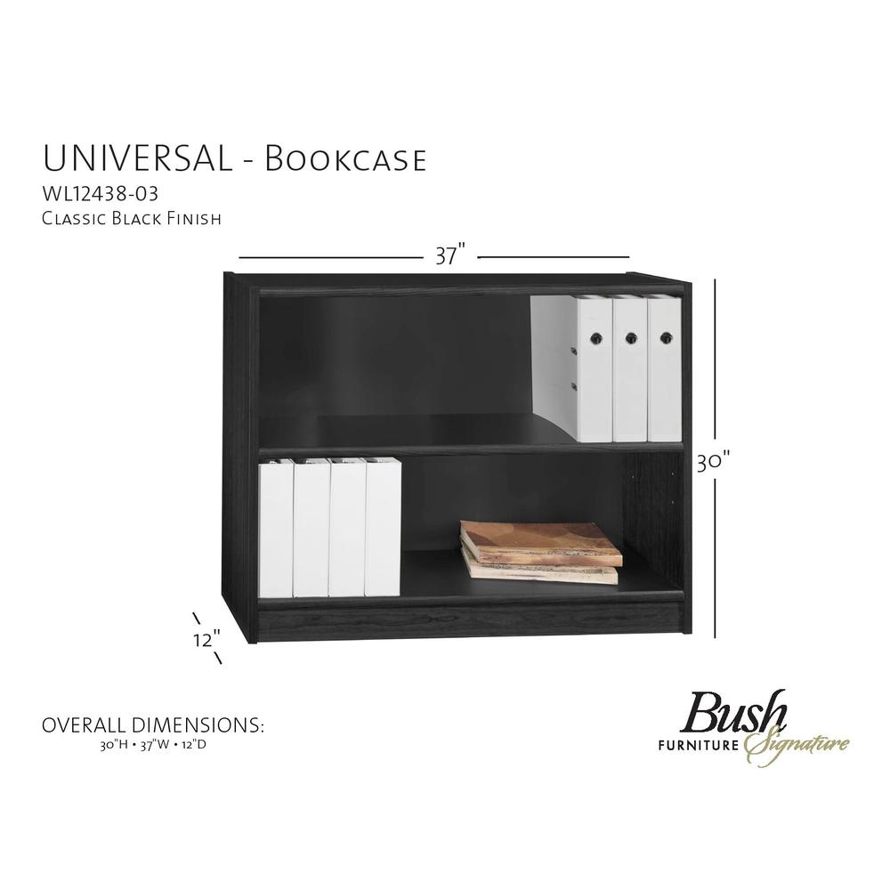 Bush Furniture Universal 30" Bookcase in Black