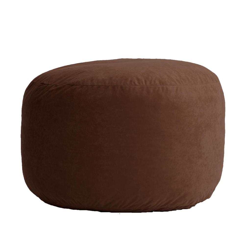 Comfort Research 3.5' Fuf Bean Bag Chair in Espresso Brown Comfort Suede