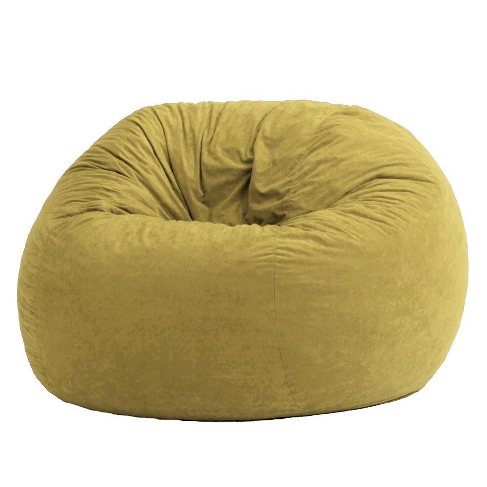 Comfort Research 4' Large Fuf Bean Bag Chair in Sand Dune Comfort Suede