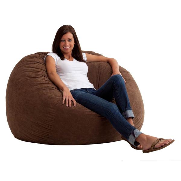 Comfort Research 0010181 4 Large Fuf Bean Bag Chair In Espresso Brown Comfort Suede American Freight Sears Outlet