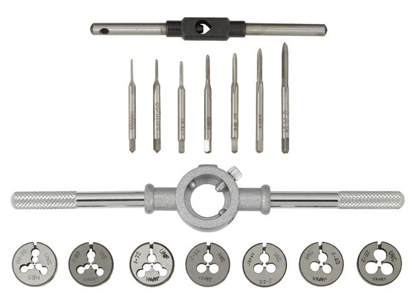 Gyros 93-16103 Mini Tap & Die Set w/Tap Wrench and Die Stock - 16 pcs.