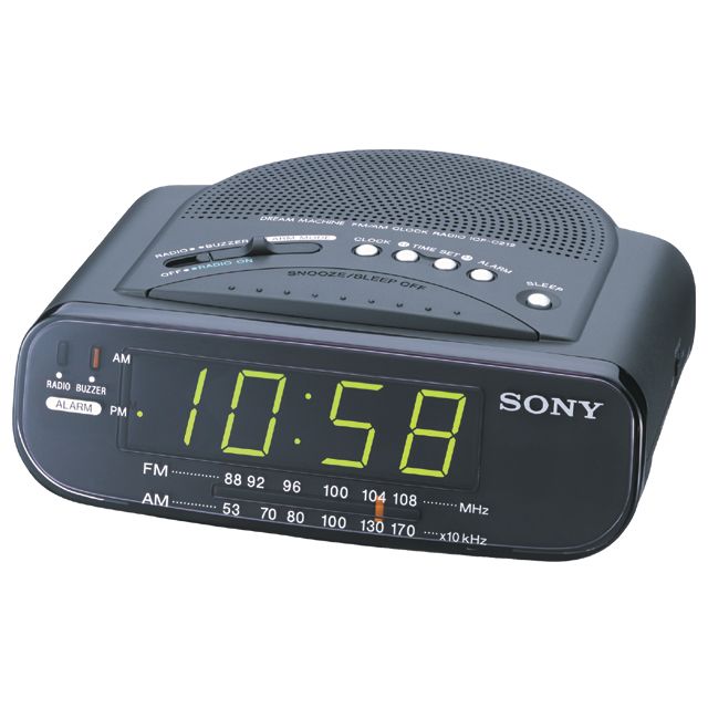 Sony ICFC212 BLACK AM/FM Clock Radio with Large LED Display