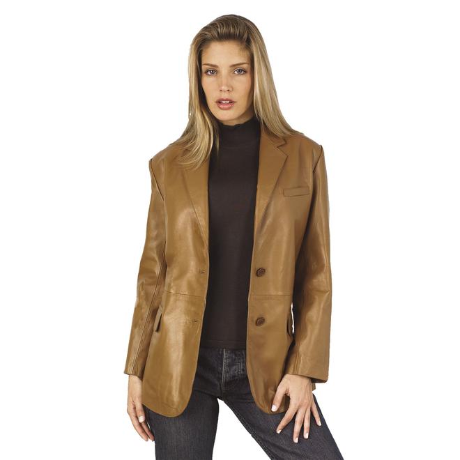Excelled Women's Leather Blazer