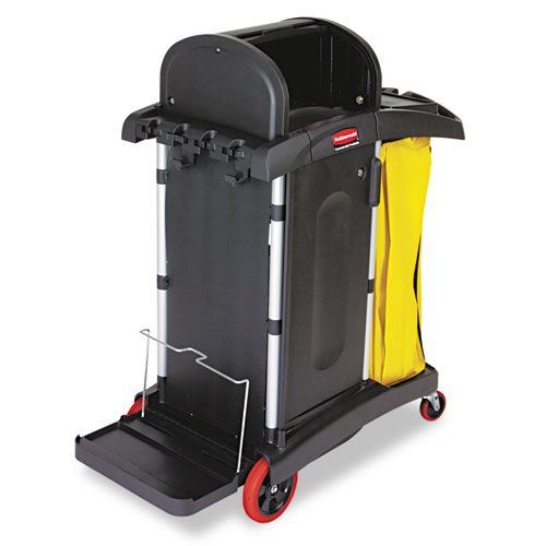 Rubbermaid High-Security Healthcare Janitor Cart, Black