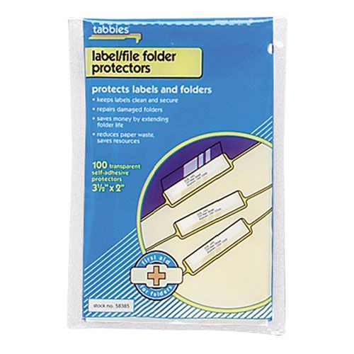 Tabbies TAB58385 Self-Adhesive File Folder Label Protectors, Clear