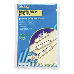 tabbies self-adhesive file folder label protectors, 3 1/2" x 2", clear, pack of 100