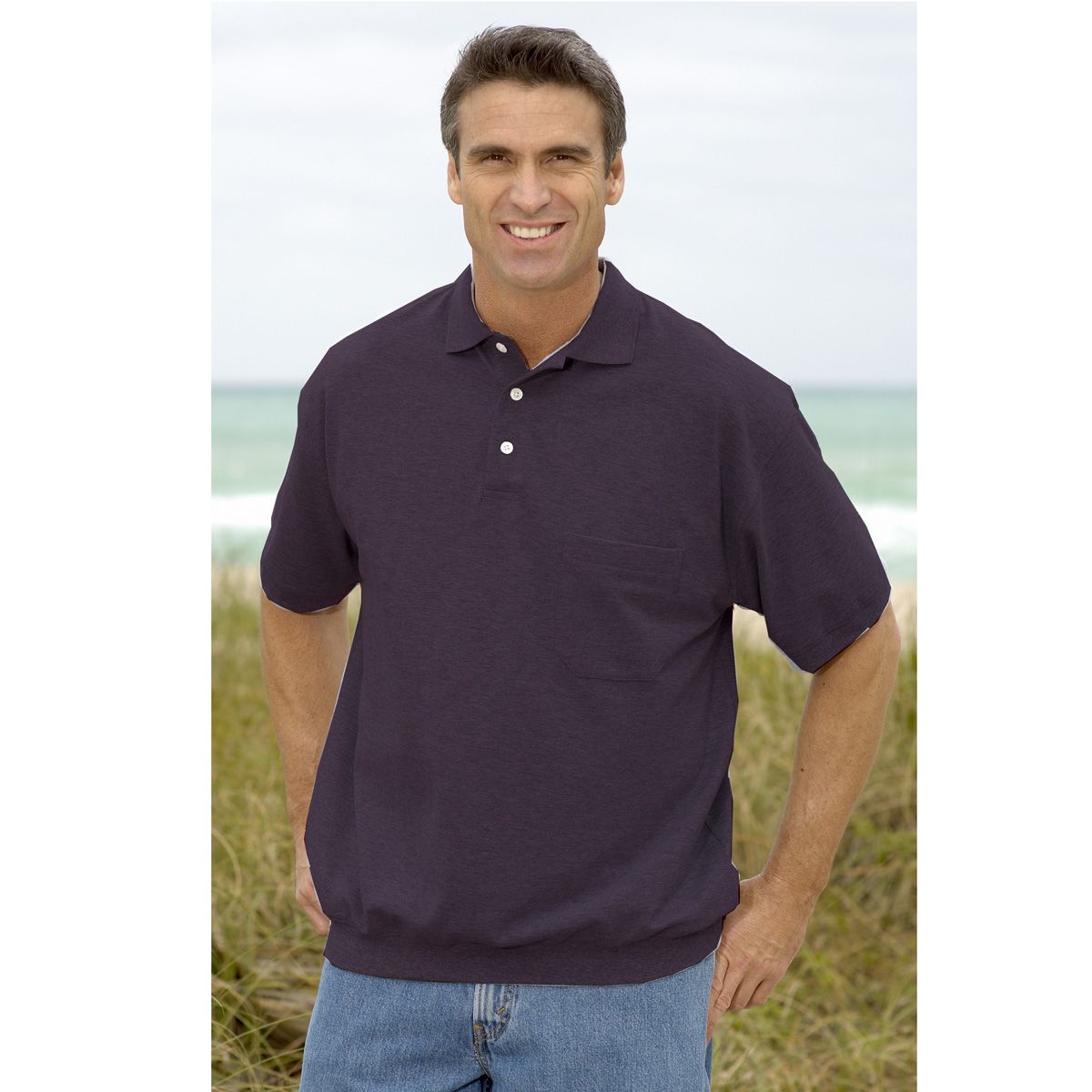 Harbor Bay Men's Short Sleeve Polo Shirt - Big & Tall