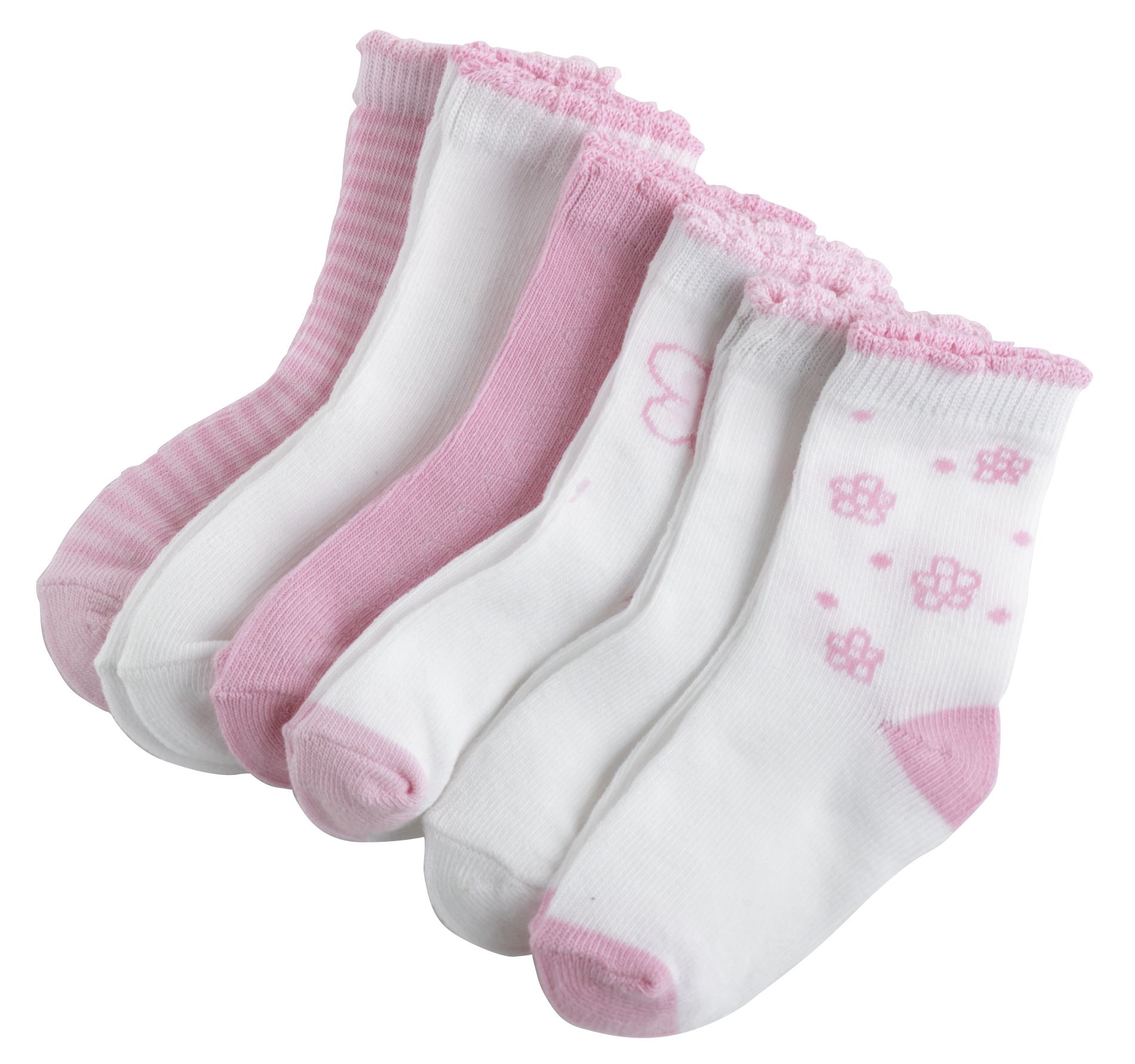 Little Wonders Girl Multi Design Socks 6 Pack