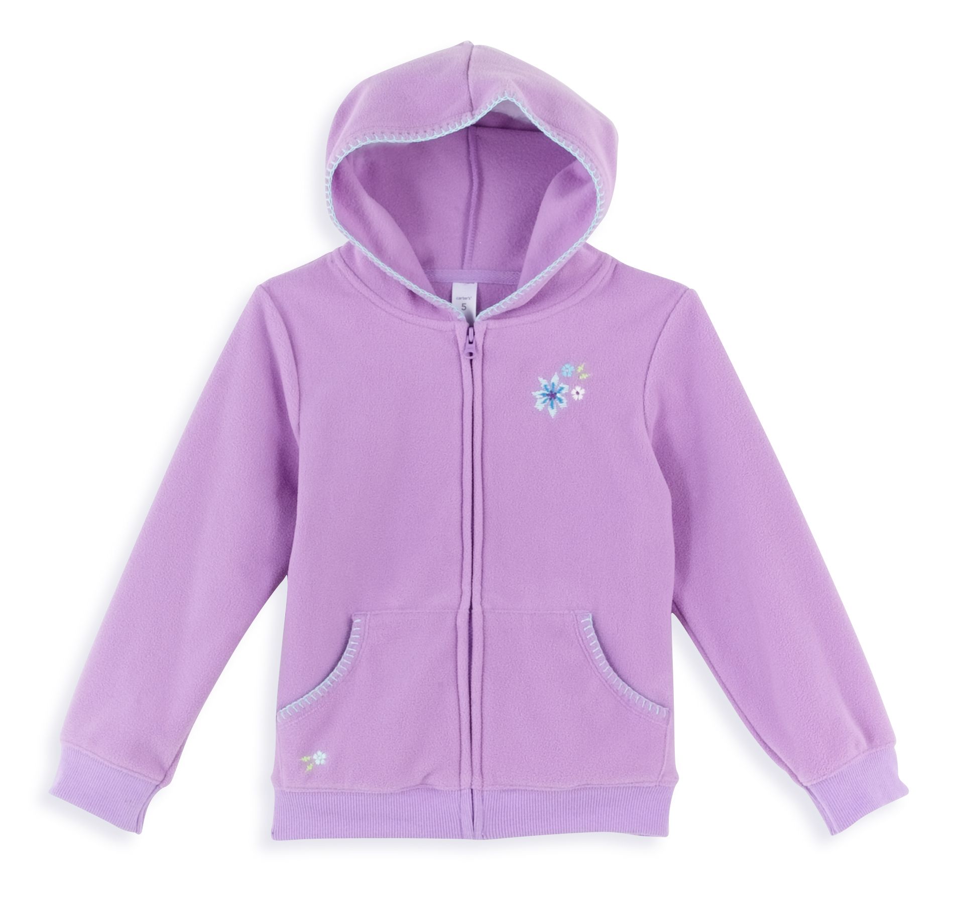 Carter's Girl&#39;s 4-6X Long Sleeve Microfleece Zip-Front Hooded Jacket with Embroidery