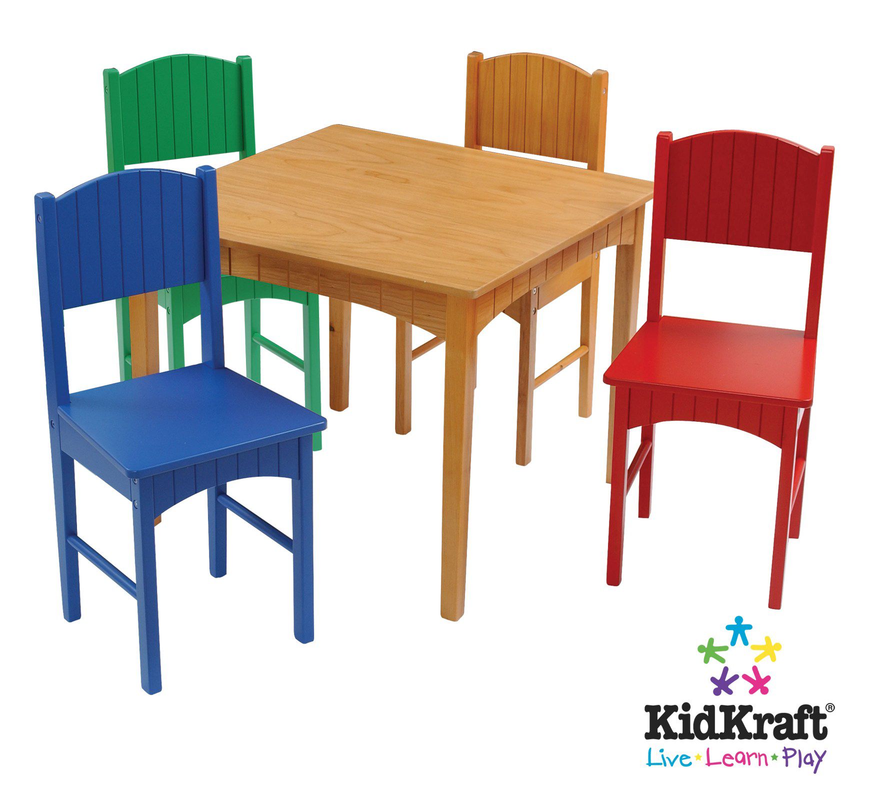 KidKraft Nantucket Honey Table and Primary Chairs