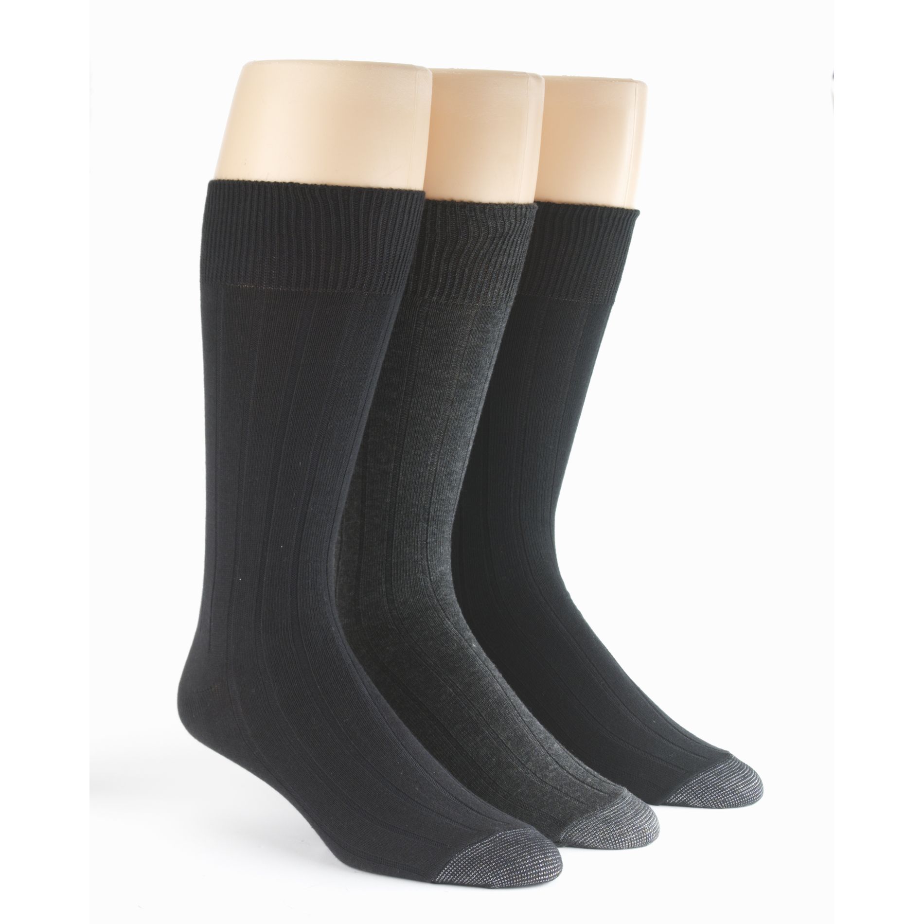 Silvertoe Wide Rib Cotton Socks - 3 pack