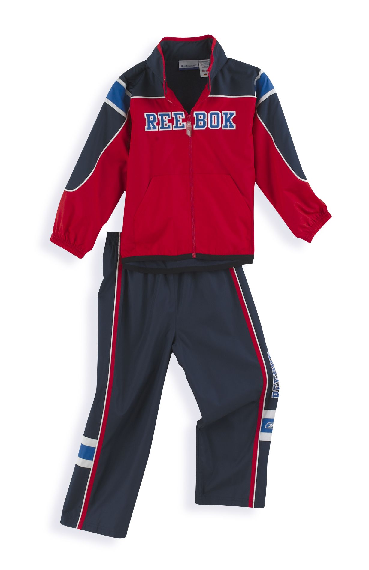 Reebok Boy&#39;s 4-7 2-Piece Microfiber Windsuit, Zip Front Jacket, Hood in Collar, Pull-On Pant