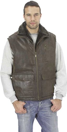 Excelled Men's Distressed Nappa Leather Vest