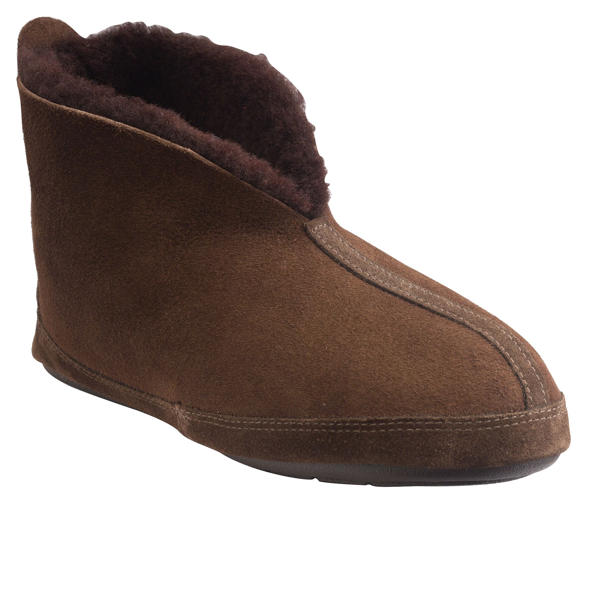 Lands' End Mens Shearling Ankle Boot Slippers