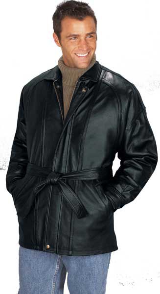 Excelled Men's 3/4 Length Lambskin Leather Jacket