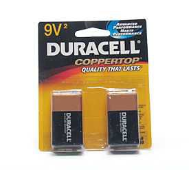 Duracell 7331111 9V Alkaline Batteries, 2 pk.
