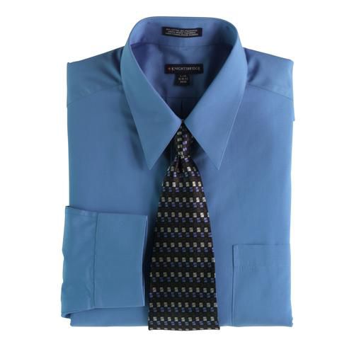Knightsbridge Easy Care Dress Shirt and Silk Tie Set-Euro Blue