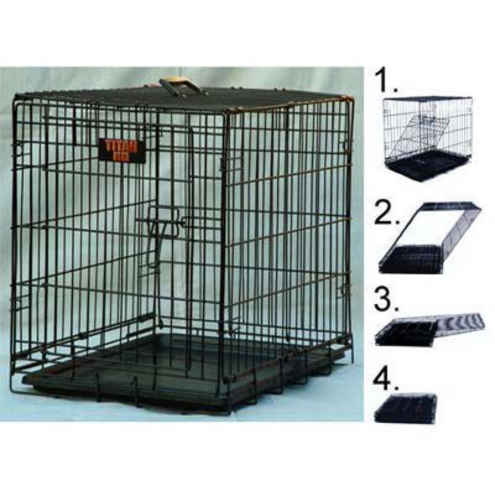 Majestic Pet Products Single Door Folding Dog Crate Cage, 24&#034;L x 21&#034;W x 18&#034;H, Small, Black