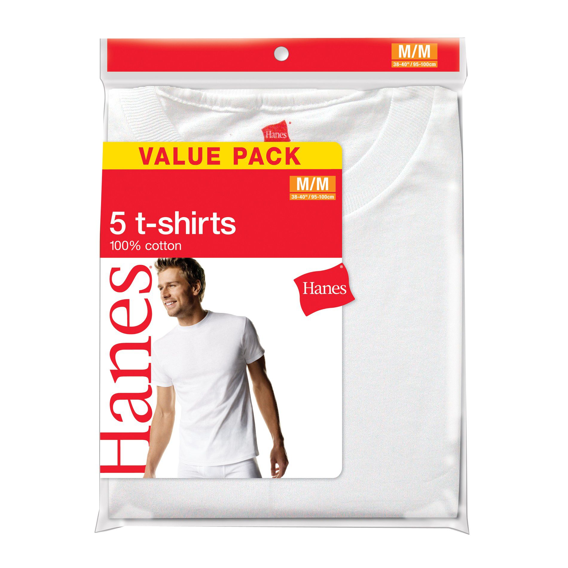 Hanes Men's Crew Neck Tees - White 5 Pk