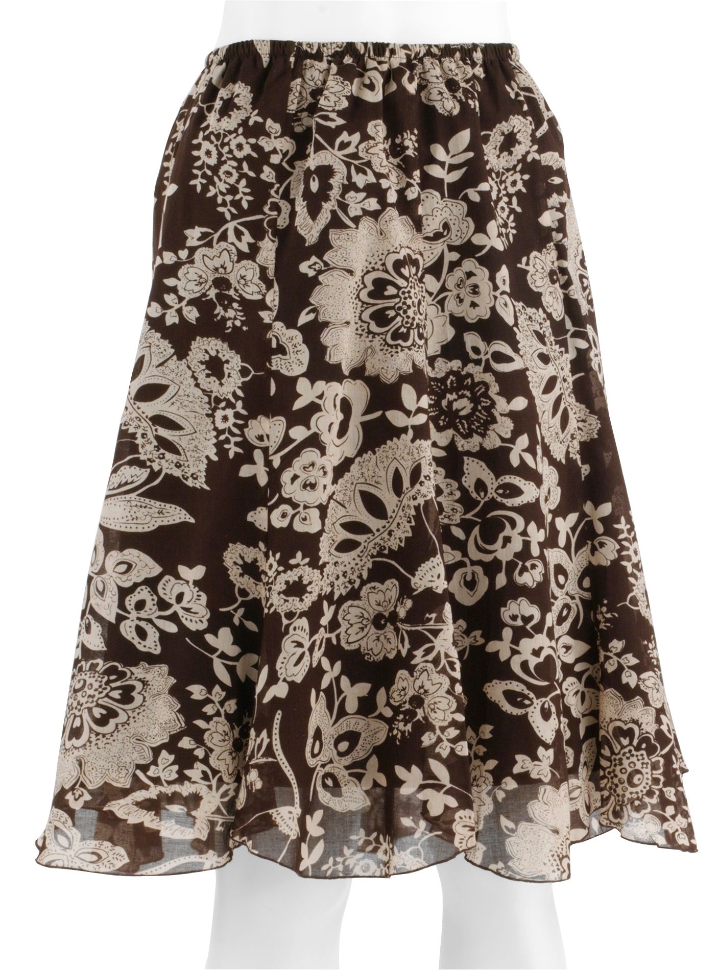 Attention Women&#39;s Print Gored Flare Skirt