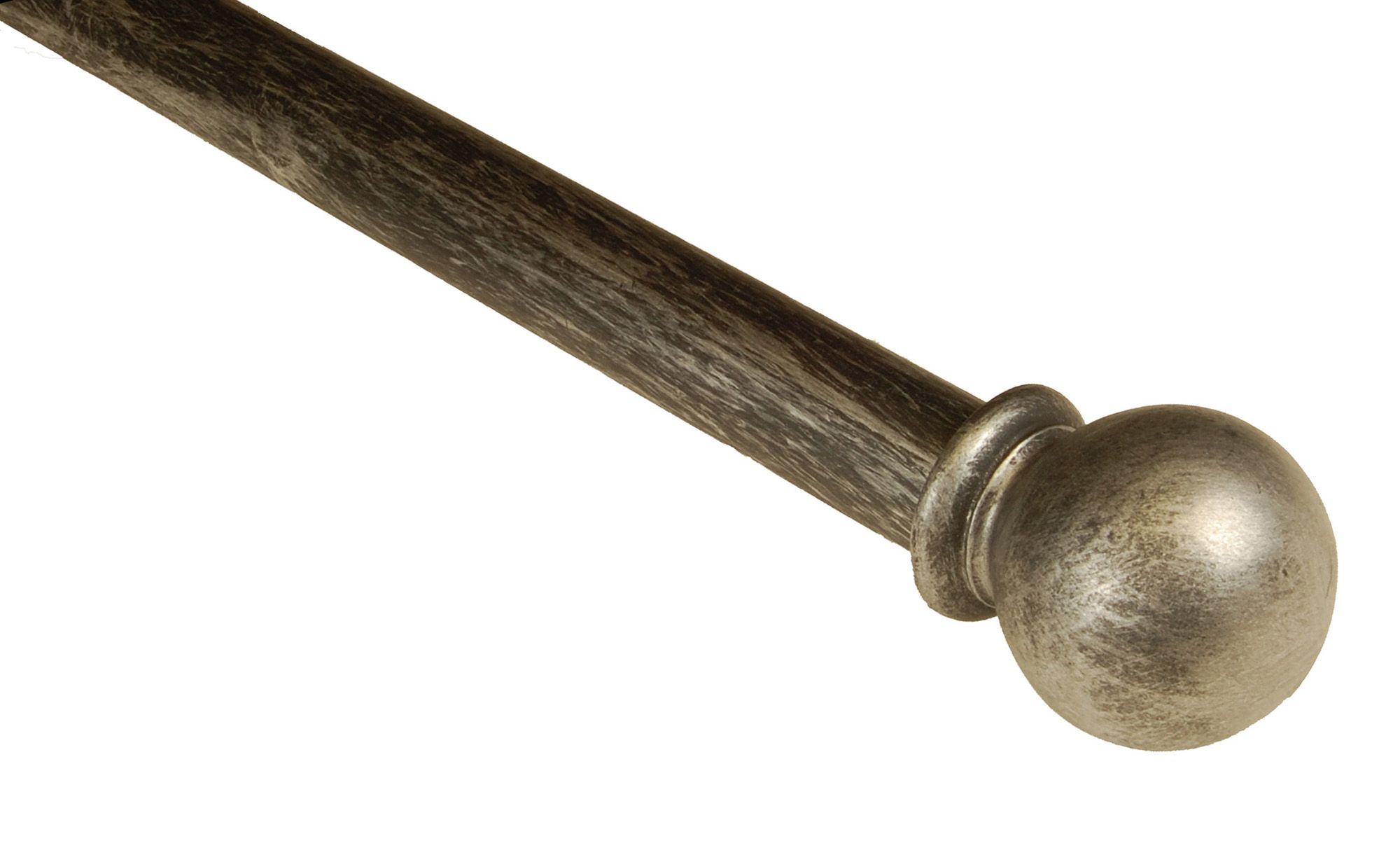 BCL Classic Ball Curtain Rod, Antique Silver Finish, 28-inch to 48-inch, 1.25-inch Diameter Pole